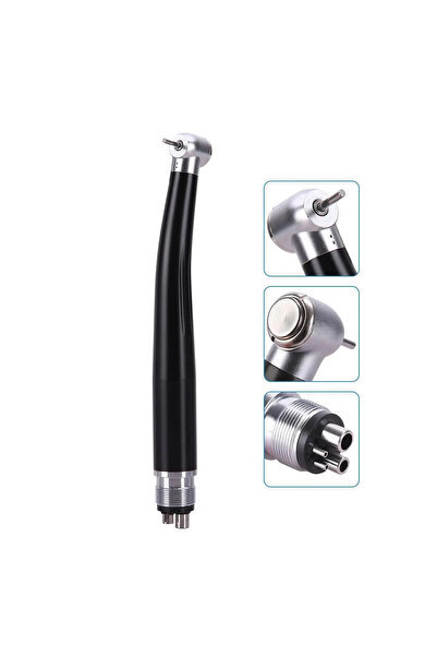 Choice9 مقبض أسنان عالي السرعة برأس قياسي ملون أسود بأربعة ثقوب، مزود بزر ضغط...