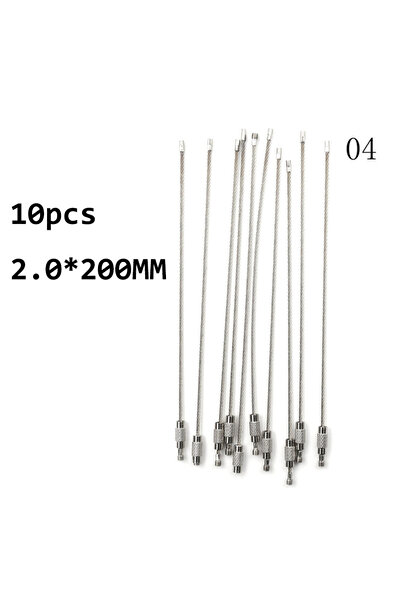 Choice A4 10pcs Screw Locking Stainless Steel Wire Keychain Cable Rope Key Ho...