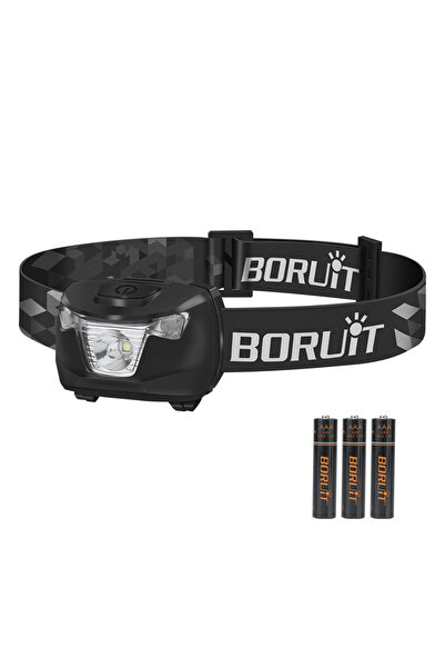 Choice مصباح رأس صغير بتقنية LED من BORUiT، مقاوم للماء، محمول، يعمل ببطارية AAA