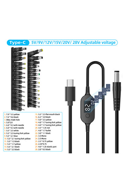Choice5 كابل طاقة USB-C إلى تيار مستمر بقدرة 140 واط (TYX-PVC-28in2) من النوع...