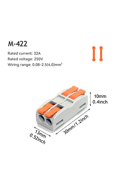 Choice4 10 PCS M-422 10/50pcs Wire Connector Spliceable Hard Wire Direct Inse...