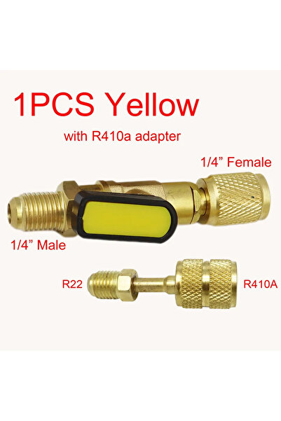 choice2 r22 to r410 Yellow Air Conditioning Refrigerant Ball Valve 1/4" SAE S...