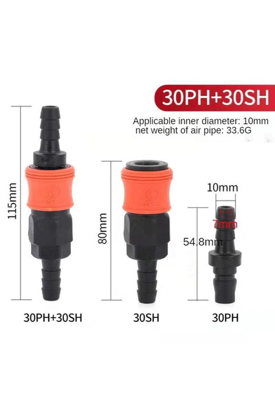 Choice6 30PH and 30SH Plastic Steel Self-lking Pneumatic Fittings Air Compres...