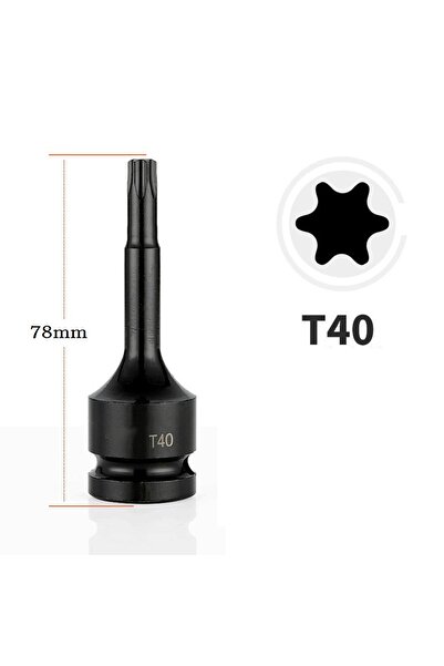 Choice5 مجموعة رؤوس مفكات براغي T40 قطعة واحدة مقاس 1/2 بوصة، محول مفتاح ربط ...