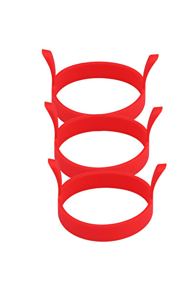 Choice21 alloet Red 3pcs 8X Silicone Ring Fried Egg Mold Ntick Pancake Ring M...