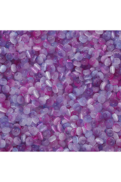 Choice14 Purple 100pcs Gradient Glass Two-color Beads Cat's Eye Spacer Loose ...