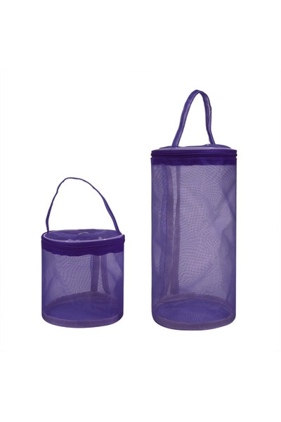 Choice6 L Purple-1PC Colorful Yarn Storage Mesh Bag Mesh Weaving Round Bags W...