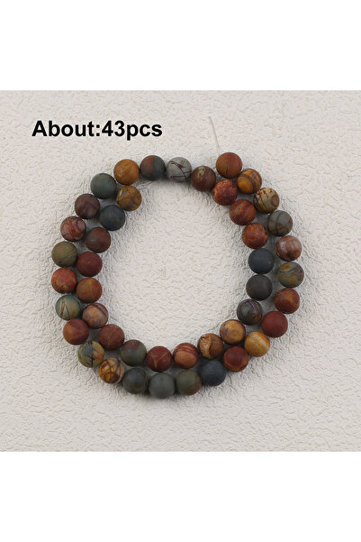 Choice1 8MM 43pcs Natural Stone Matte asso Jasper Beads Frosted Round Spacer ...