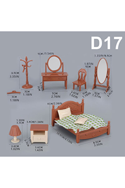 Choice16 D17 1:12 Miniature Furniture Forest Family Kitchen Toy Dining Table ...