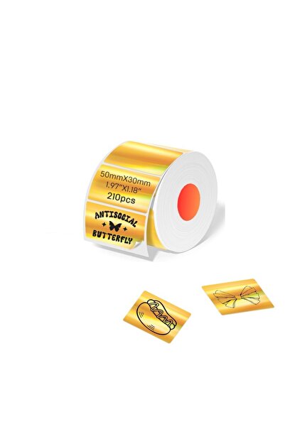 Choice9 ملصق طابعة ملصقات حرارية ثلاثية الأبعاد من كايشن، ذهبي اللون، 50 × 30...