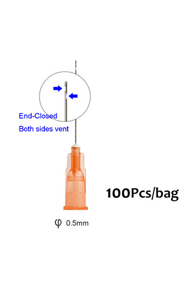 Choice8 رؤوس محاقن أسنان بفتحات تهوية على كلا الجانبين، 100 قطعة/كيس، رؤوس إب...