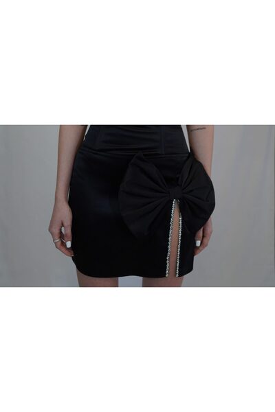 A.S.Signature Black skirt with bow
