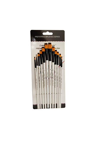 Choice4 12pcs White Flat 12/48pcs Acrylic Paint Brushes, Professional Synthet...
