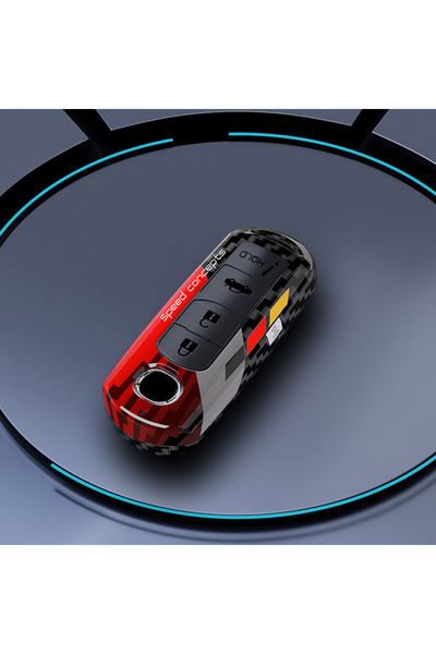 Choice10 غطاء حماية جديد أنيق لمفتاح السيارة من مادة ABS باللون الأحمر الكربو...