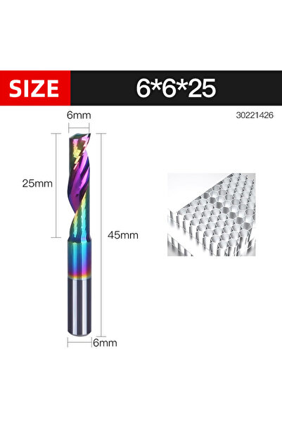 Choice26 30221426 HUHAO 3.175 4 6 8mm قاطع طرفي مفرد الشفرة HRC70 ألومنيوم حل...