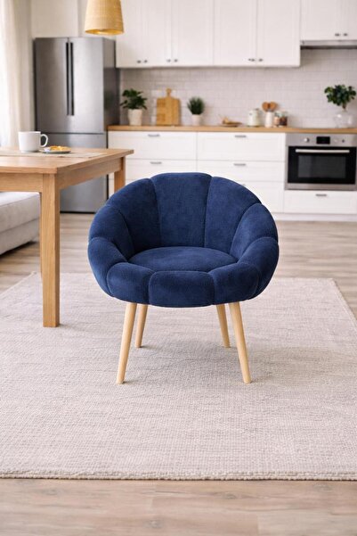 KOKİ DESİGN Papatya Antrasit Peluş Kumaş Yemek Masası Sandalyesi, Makyaj Masa...