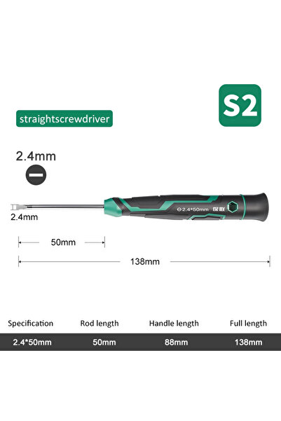 choice2 Slotted 2.4x50mm Precision Magnetic Screwdriver Anti-Slip Handle Phil...