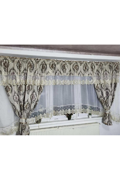 OEM Unique set of curtains + decorative drapes for living room bedroom, WIDTH...