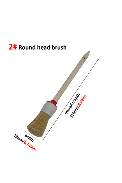 Choice7 tfyts-2 Round Head Brush Wooden Handle White Pig Mane Tool Decoration...