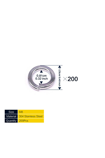 Choice3 مجموعة من 200-300 قطعة، حلقات تثبيت زنبركية من الفولاذ المقاوم للصدأ ...