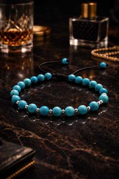 OEM Bracelet on string with turquoise and 925 silver