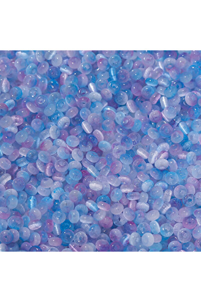 Choice6 Blue purple 100pcs Gradient Glass Two-color Beads Cat's Eye Spacer Lo...