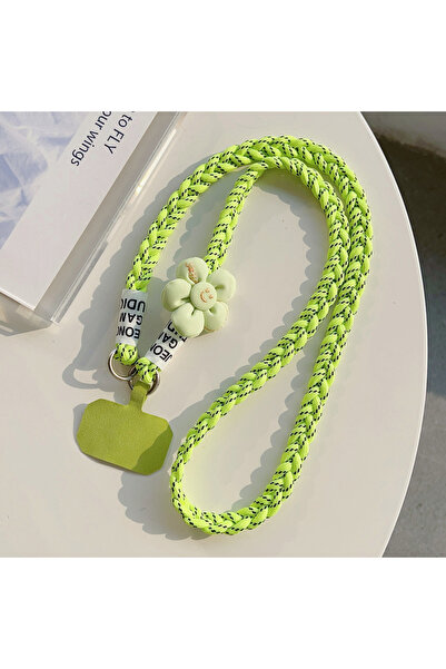 Choice1 حبل تعليق هاتف أخضر للتسلق في الهواء الطلق - حزام نسائي منسوج مع زينة...