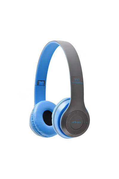 Choice1 سماعة رأس لاسلكية بلوتوث زرقاء P47 مع ميكروفون، قابلة للطي، صوت عالي ...