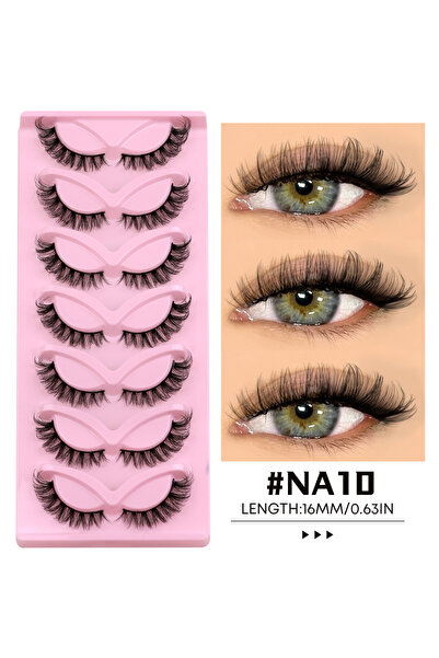 Choice6 7pairs-NA10 Veltrinay Cat Eye Lashes Natural Fake Lashes Winged End E...