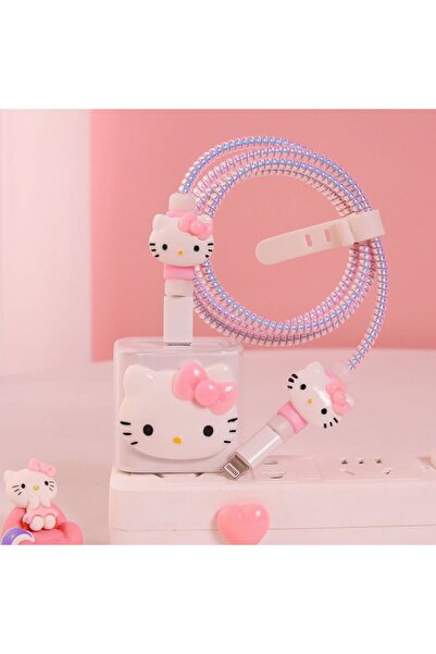 Choice6 Excluding charger A3 Sanrio Hello Kitty Data Cable Protective Sleeve ...