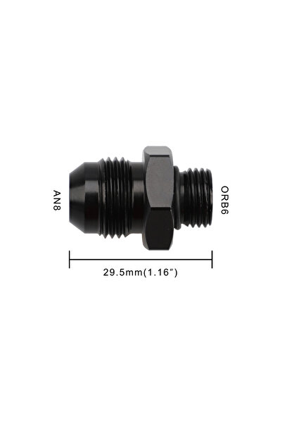Choice5 ORB6-AN8 Male Adapter AN6 6AN Fitting Black ORB-6 /-10 /-10 O-ring Bo...