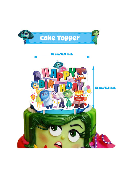 Choice28 1pcs cake topper Inside Out 2 Happy Birthday Party Decoration Cartoo...