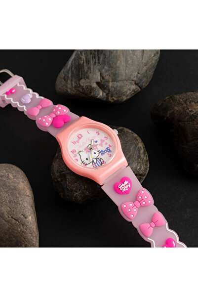 Choice3 ساعة أطفال وردية اللون من سانريو بنمط ثلاثي الأبعاد، ساعة سينامورو هي...