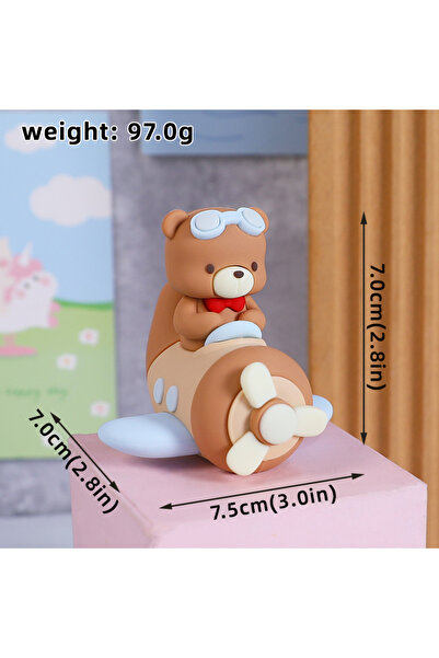 Choice3 Size as Photo B Pilot Bear Cartoon Pilot Bear Cake Topper Aviation Th...