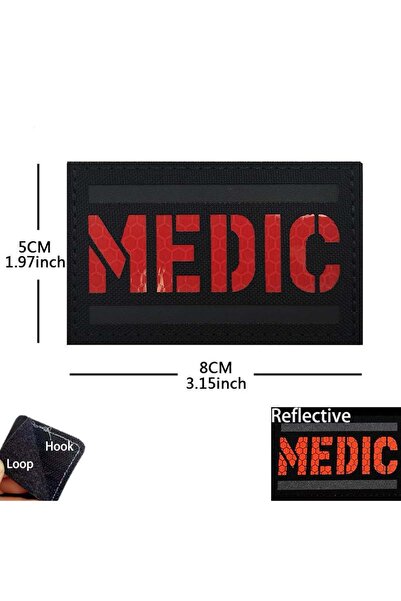 Choice19 06-MEDIC أحمر أسود نجمة إنقاذ الطوارئ، صليب طبي، مسعف، إسعافات أولية...