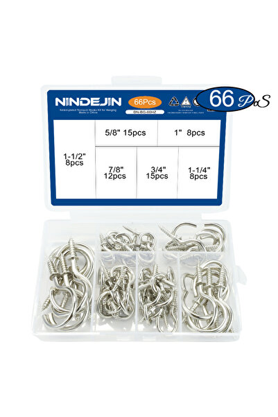 choice2 خطافات مطلية بالنيكل، 66 قطعة/مجموعة، خطافات تثبيت لولبية شديدة التحم...