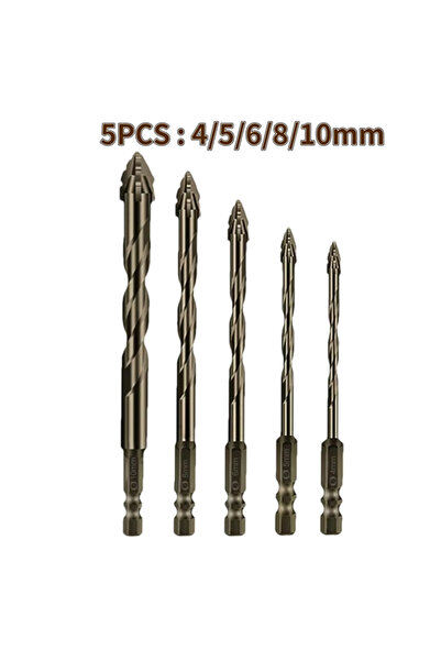 Choice5 5pcs set 3 7/6/5/4/3/2PCS New Four-Flute Sawtooth Eccentric Drill Bit...