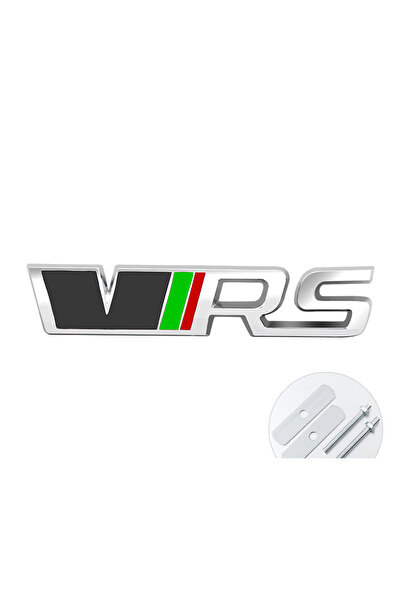 choice2 شعار معدني ثلاثي الأبعاد رمادي فضي VRS لشبك السيارة الأمامي أو ملصق ص...