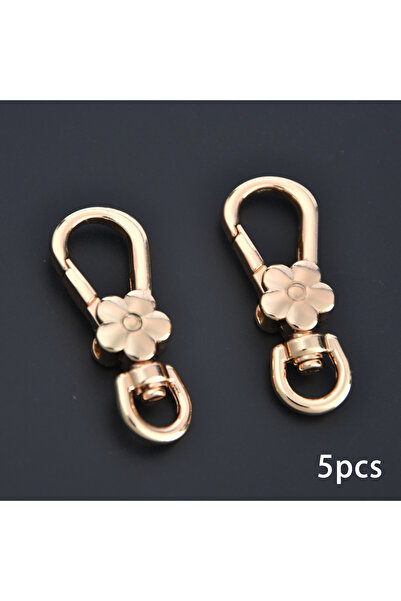 Choice4 مجموعة من 5 مشابك ذهبية بمقابض على شكل زهرة، مشابك معدنية دوارة، مشاب...