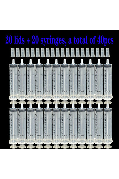 choice2 ٤٠ قطعة من المحاقن البلاستيكية سعة ١٠ مل مناسبة للحفلات، والقياس، وال...
