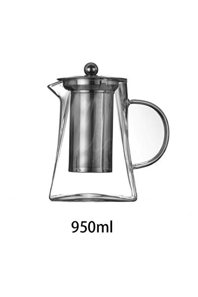 Choice1 إبريق شاي زجاجي من زجاج البوروسيليكات سعة 900 مل من FOME مع مصفاة قاب...