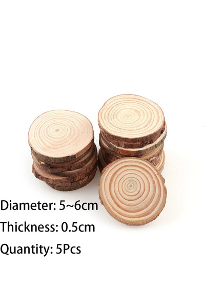 Choice6 5-6cm 5pcs 3-16CM/1-10pcsThick Natural Pine Round Unfinished Wood Sli...
