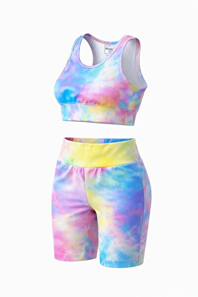 Lolliboomkids New season girls' multicolor crop top and short leggings 2-piec...