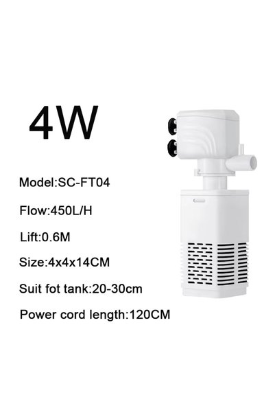 Choice 220v 4W Square type 3 in 1 Aquarium Filter Pump Silent Fish Tank Subme...