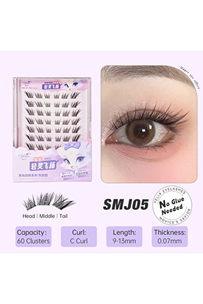 Choice1 SMJ05 Yelix DIY Clusters Eyelashes رموش صناعية بدون غراء، رموش طبيعية...