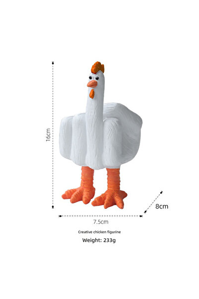 Choice3 تمثالان من الراتنج على شكل بطة - ديكور مبتكر مضحك لإصبع الوسط لمكتب ا...