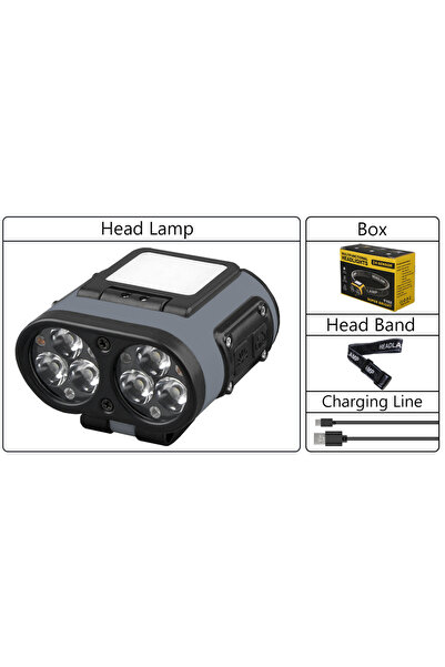 Choice8 مصباح رأس LED رمادي من هايناست، قطعة واحدة، مزود بمستشعر ذكي، مشبك تث...