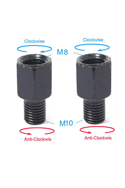 Choice11 2x M8M10(RL) 1 Pair Black Motorcycle Mirror Adapters M10 10MM M8 8MM...