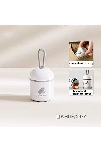 Choice3 علبة أدوية صغيرة بيضاء رمادية قطعة واحدة - مدمج، عملية، مقاومة للماء ...