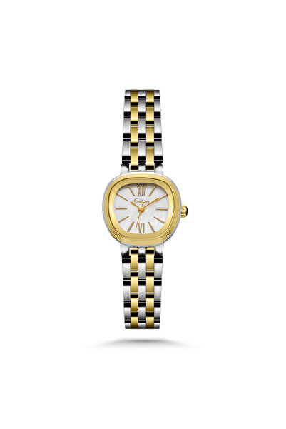 catera Women's watch with a gold-tone steel strap and a white dial